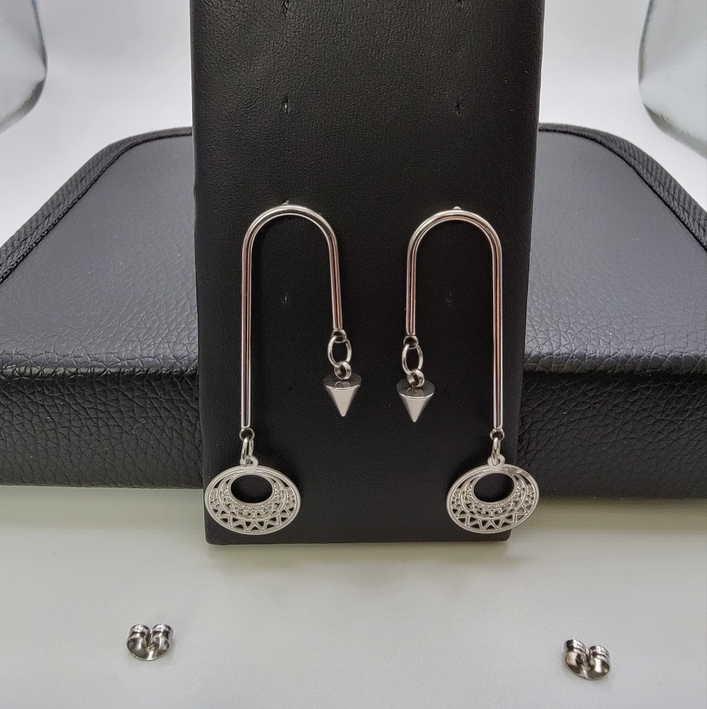 Filigree Spikes Simple Symmetry Dangle Drop Earrings 22$